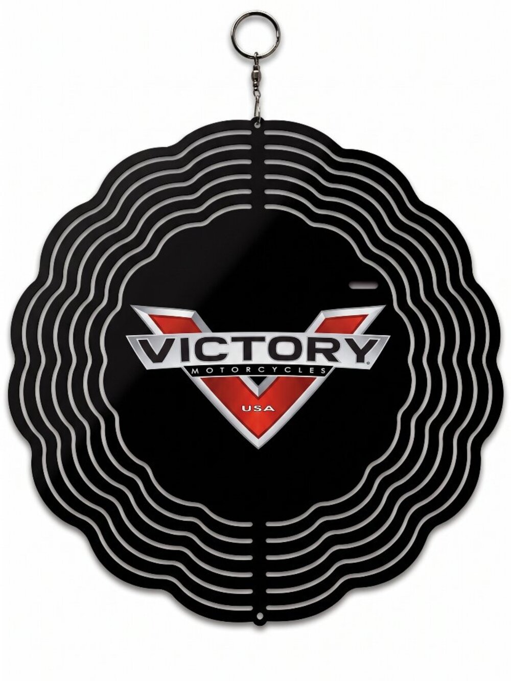 10" Victory Motorcycles Metal Wind Spinner - Outdoor Garden Hanging Decor